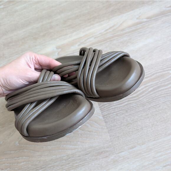 Anine Bing Ipanema Brown Leather Slides/Sandals, size 41 - Picture 5 of 10